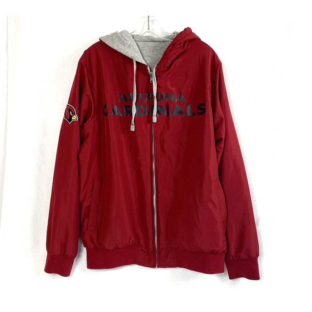 Arizona Cardinals Jacket Full Zip Light Weight Coat Size Large Football NFL Red